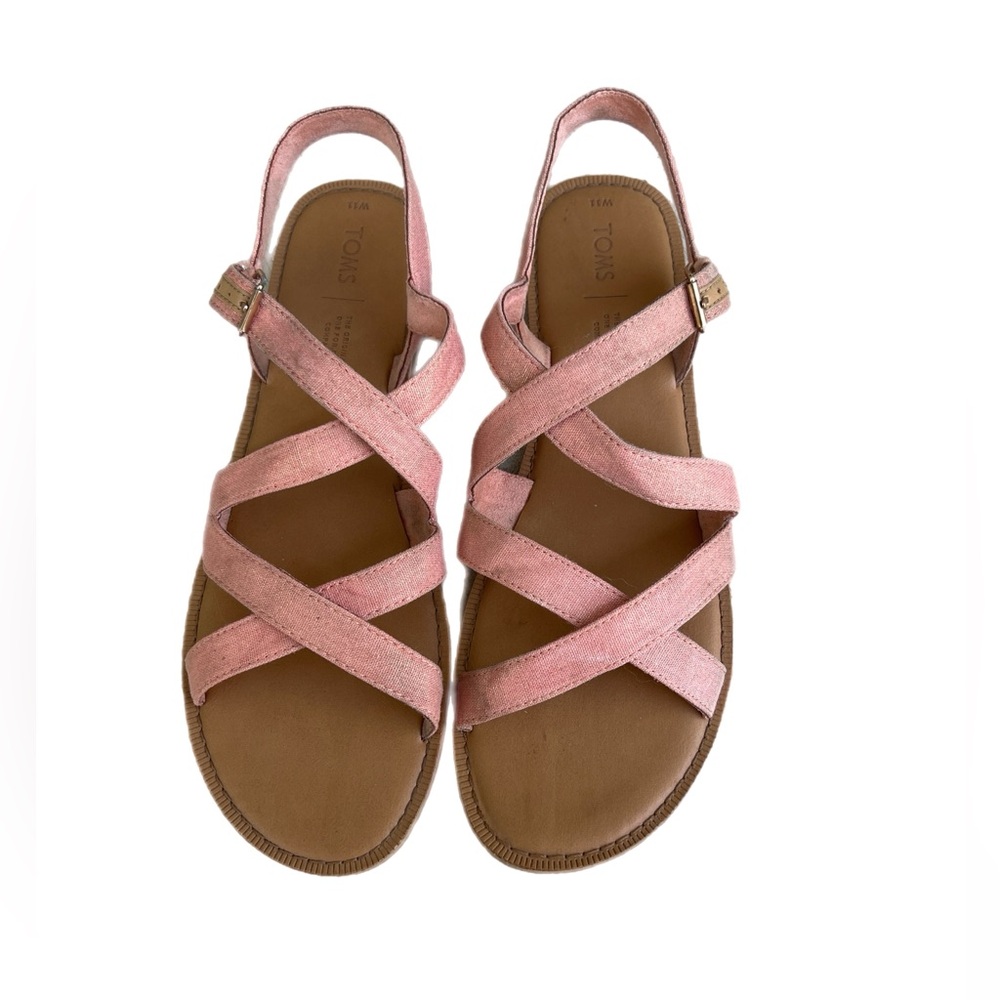 TOMS Shimmer Pink/Coral Sandal Women Size 11